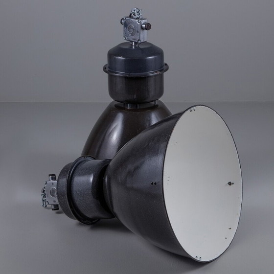 Image 1 of Vintage polished aluminium pendant lamp, Poland 1960s