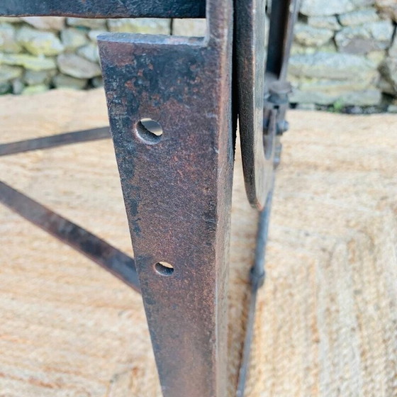 Image 1 of Tavolo da laboratorio vintage in legno di quercia e metallo