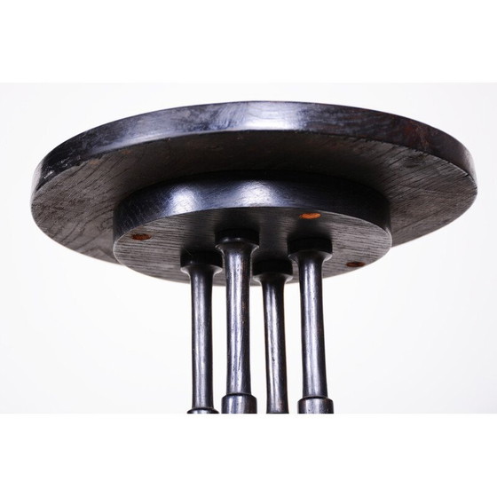 Image 1 of Piedistallo Art Déco vintage in quercia e ottone di Josef Franz Maria Hoffmann per Wiener Werkstätte, Austria 1920