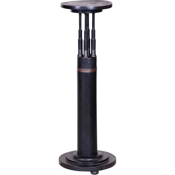 Image 1 of Piedistallo Art Déco vintage in quercia e ottone di Josef Franz Maria Hoffmann per Wiener Werkstätte, Austria 1920