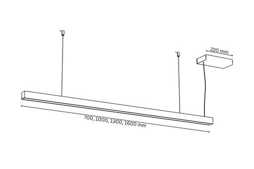 Suspension Tunto LED40 1000 OAK Dali