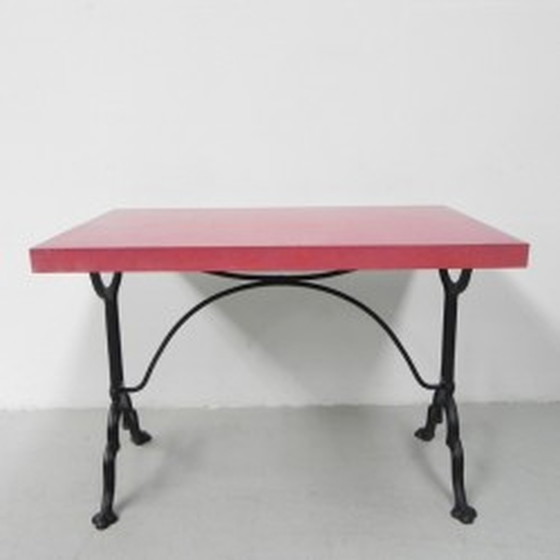 Image 1 of Bistro table Pierre Ouvrier Paris cast iron base - 1930s