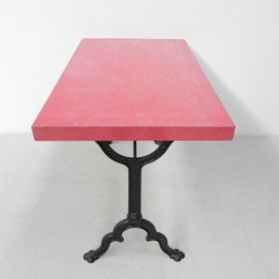 Image 1 of Bistro table Pierre Ouvrier Paris cast iron base - 1930s