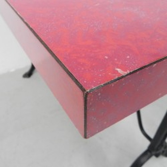 Image 1 of Bistro table Pierre Ouvrier Paris cast iron base - 1930s