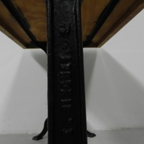 Image 1 of Bistro table Pierre Ouvrier Paris cast iron base - 1930s