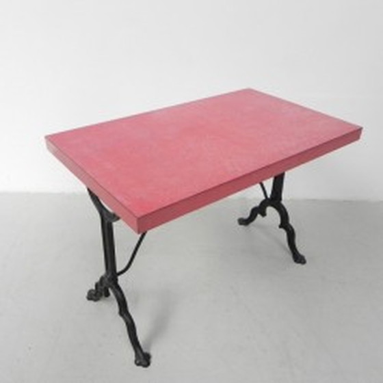 Image 1 of Bistro table Pierre Ouvrier Paris cast iron base - 1930s