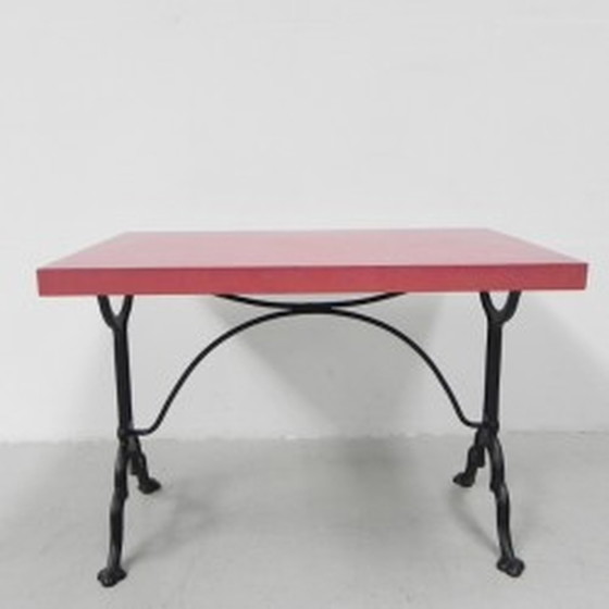 Image 1 of Bistro table Pierre Ouvrier Paris cast iron base - 1930s