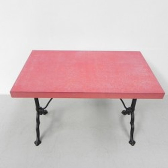 Image 1 of Bistro table Pierre Ouvrier Paris cast iron base - 1930s