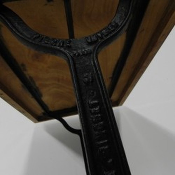 Image 1 of Bistro table Pierre Ouvrier Paris cast iron base - 1930s