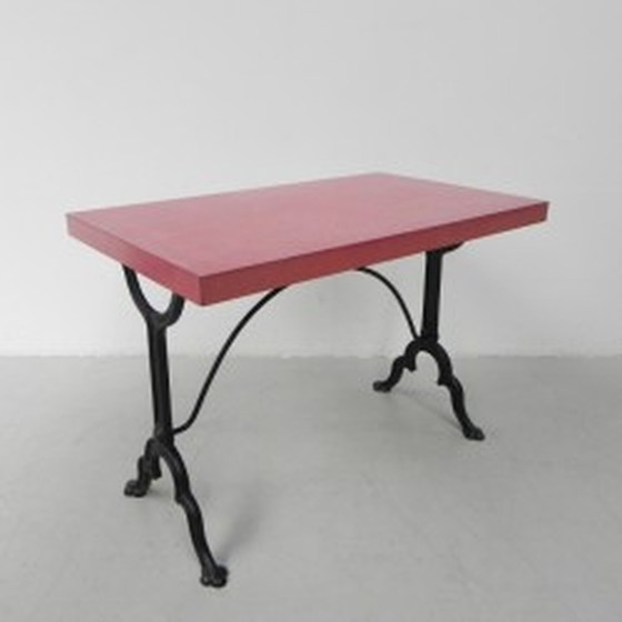 Image 1 of Table de bistrot Pierre Ouvrier Paris base en fonte - années 1930