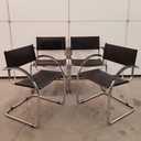 Set of 4 vintage black Mart Stam armchairs