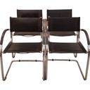 Set of 4 vintage black Mart Stam armchairs