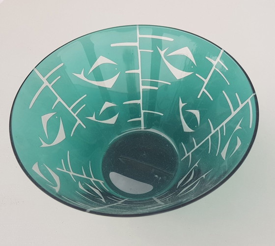 Image 1 of Hand-Crafted Crystal Bowl, 1950S