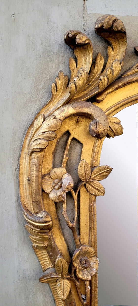 Image 1 of Louis Xv Gilded And Carved Wooden Trumeau - 18Th Century