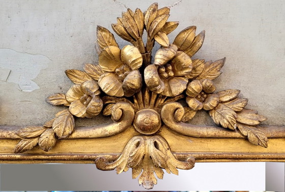 Image 1 of Louis Xv Gilded And Carved Wooden Trumeau - 18Th Century