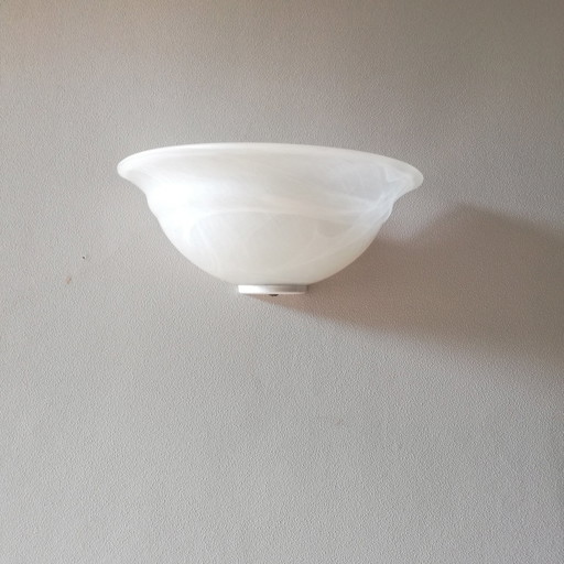 Milky Glass Half Bell Wall Sconce