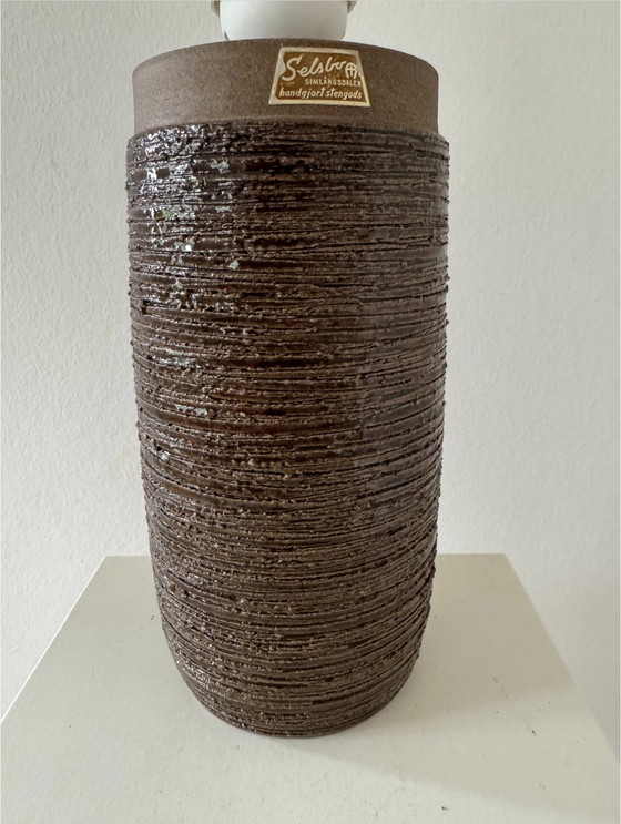 Image 1 of Lámpara de mesa Aage Rasmus Selsbo, pie de lámpara, gres, cerámica, Suecia, mediados de siglo, diseño de los años 60, esgrafiado