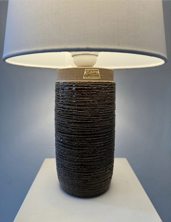 Image 1 of Lámpara de mesa Aage Rasmus Selsbo, pie de lámpara, gres, cerámica, Suecia, mediados de siglo, diseño de los años 60, esgrafiado