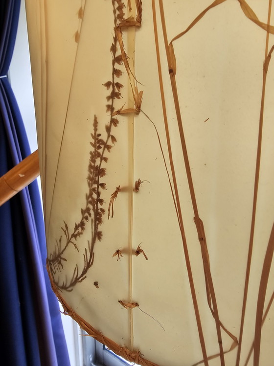 Image 1 of Floor Lamp With Tripod And High Shade With Plant Motif