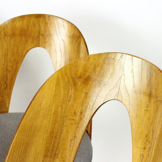 Image 1 of Set of 4 vintage oak and fabric chairs by Antonin Šuman for Tatra, 1960