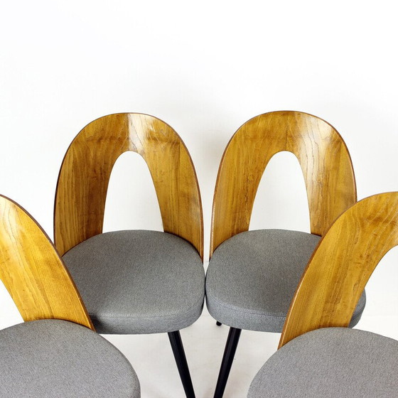 Image 1 of Set of 4 vintage oak and fabric chairs by Antonin Šuman for Tatra, 1960