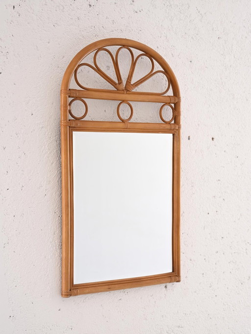 Vintage Bamboo Framed Mirror