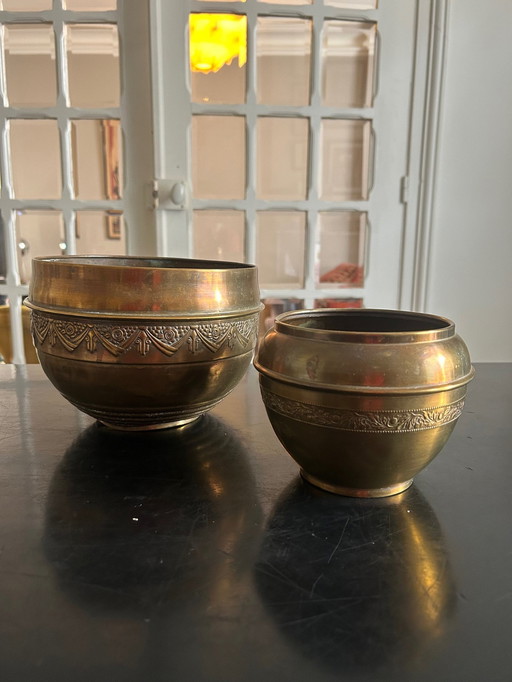 Vintage Brass Jar Covers