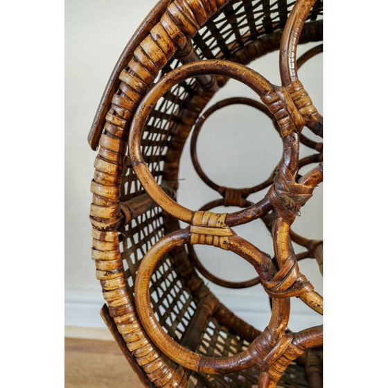 Image 1 of Vintage bamboo wine rack with 7 wines, 1960