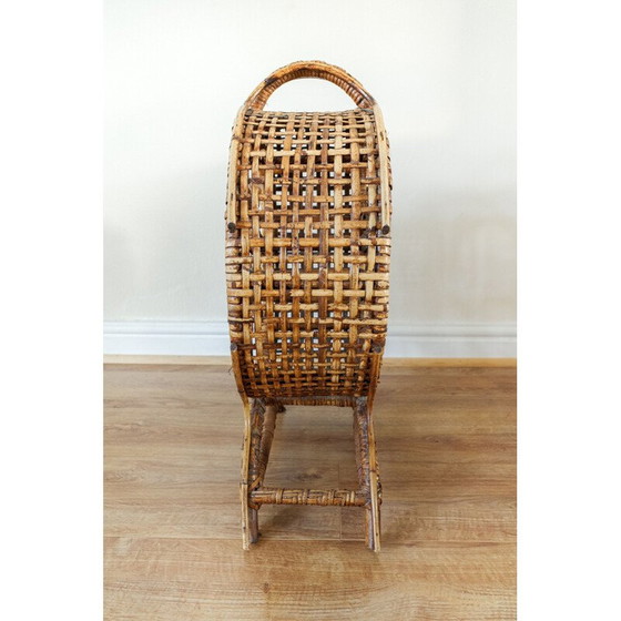 Image 1 of Vintage bamboo wine rack with 7 wines, 1960