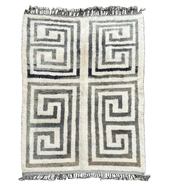 Image 1 of "Menza" - Tapis marocain contemporain tissé à la main