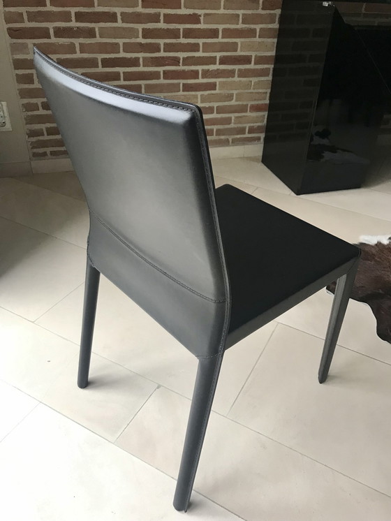 Image 1 of Juego de 6 sillas de comedor de cuero