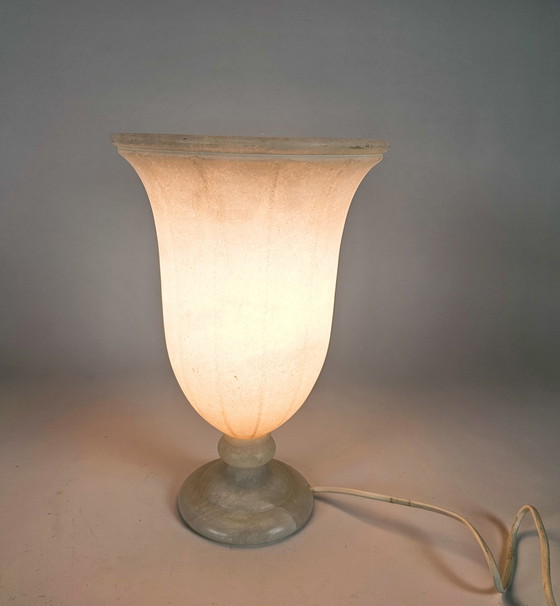 Image 1 of A. Pegasan S.L. - alabaster - Spain - chalice table lamp - 80's