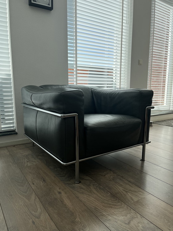 Image 1 of Natuzzi armchair chair tubular frame anthracite gray