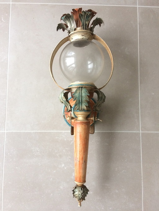 Italian torch wall lamp