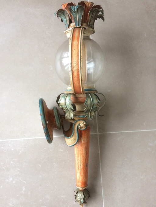 Italian torch wall lamp