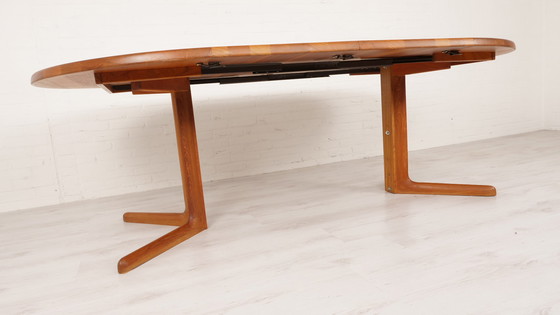 Image 1 of Vintage round solid teak dining table 217 cm