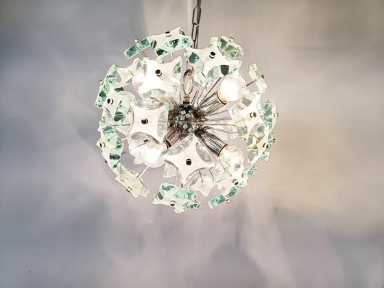 Image 1 of Mid century glass chandelier, 1970s