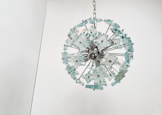 Image 1 of Mid century glass chandelier, 1970s