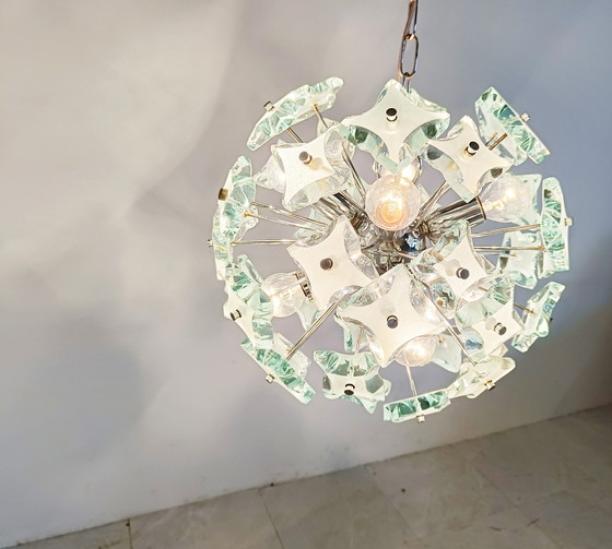 Image 1 of Mid century glass chandelier, 1970s