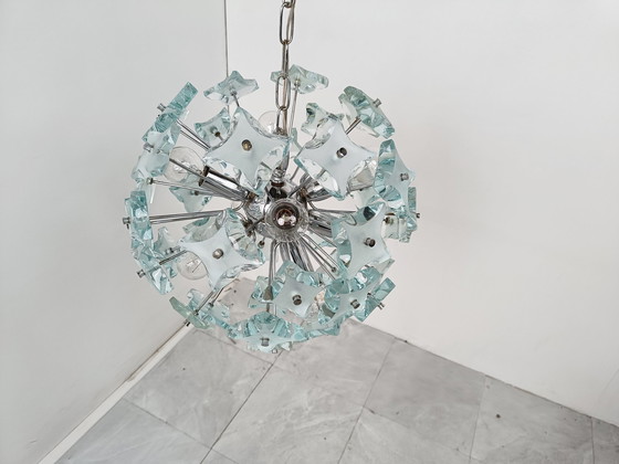 Image 1 of Mid century glass chandelier, 1970s