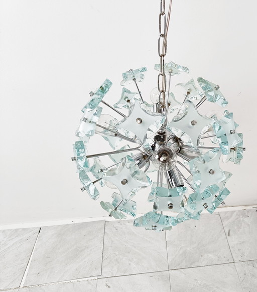 Mid century glass chandelier, 1970s