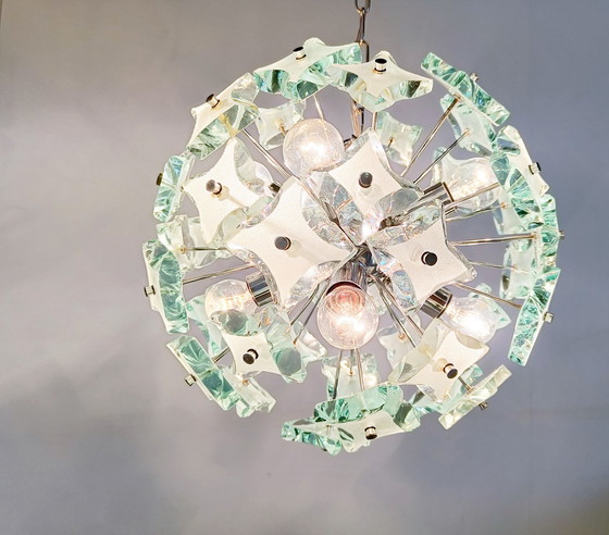 Image 1 of Mid century glass chandelier, 1970s