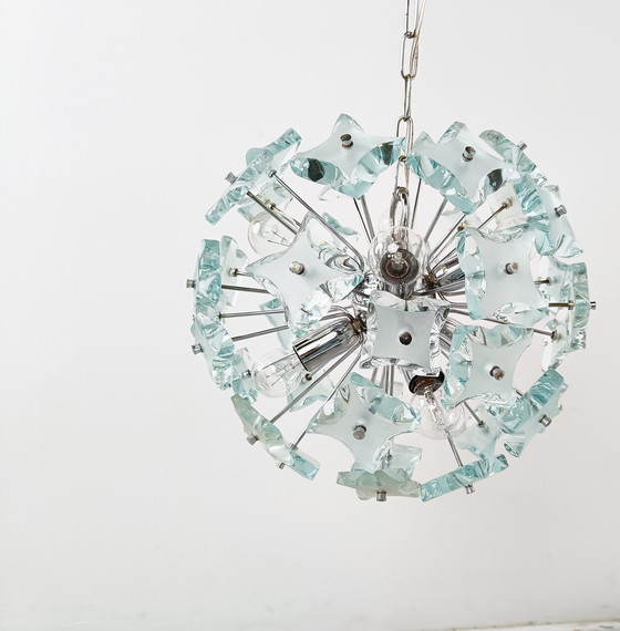 Image 1 of Mid century glass chandelier, 1970s