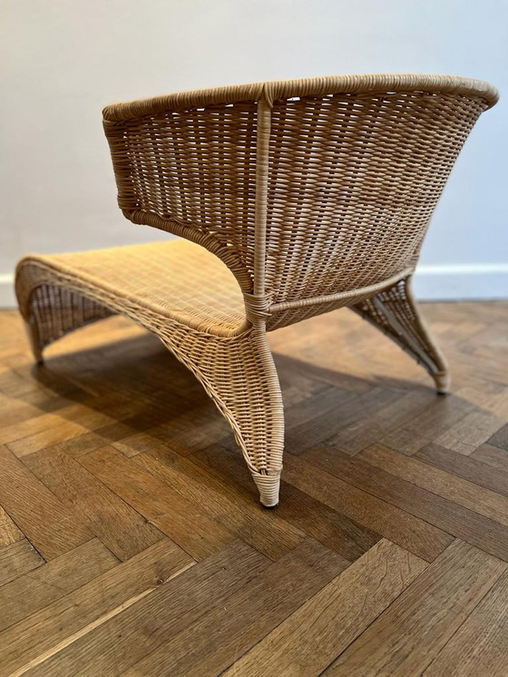 Image 1 of Ikea Savo rattan lounge chair by Monica Mulder