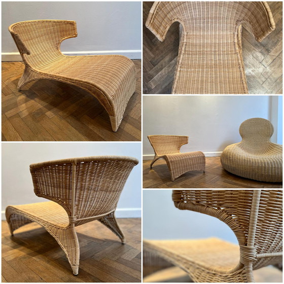 Image 1 of Ikea Savo rattan lounge chair by Monica Mulder