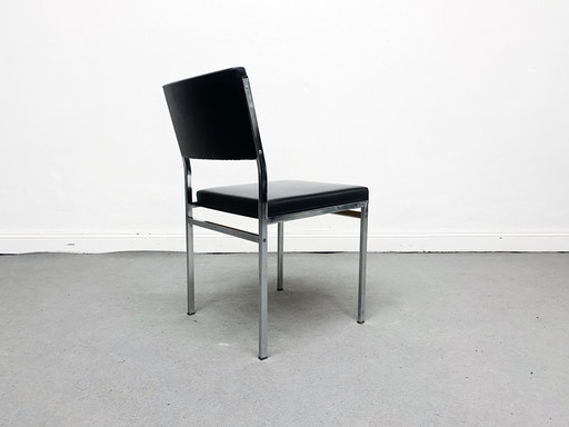 Vintage office chair Leather Black Chrome