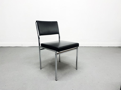 Vintage office chair Leather Black Chrome