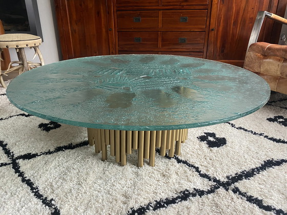 Image 1 of Brutalist glass coffee table by Heinz Lilienthal