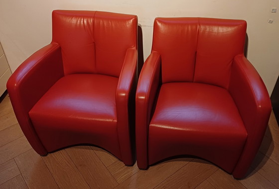 Image 1 of 2x Leolux Kilenge armchairs