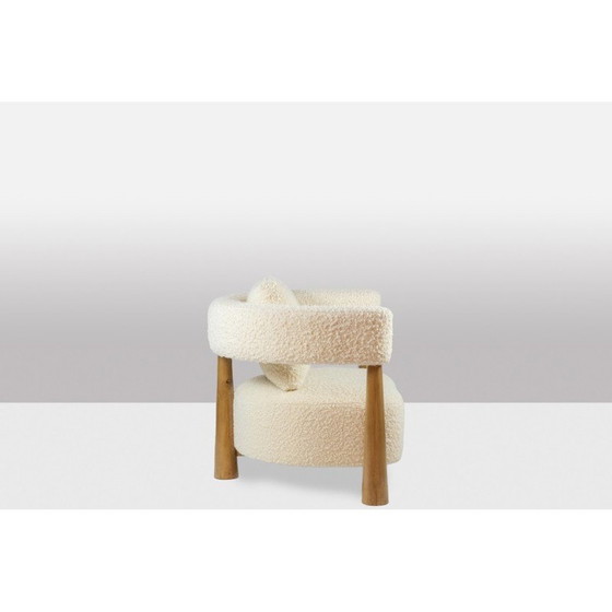 Image 1 of Pair of vintage "bean" armchairs in blond beech, Italy